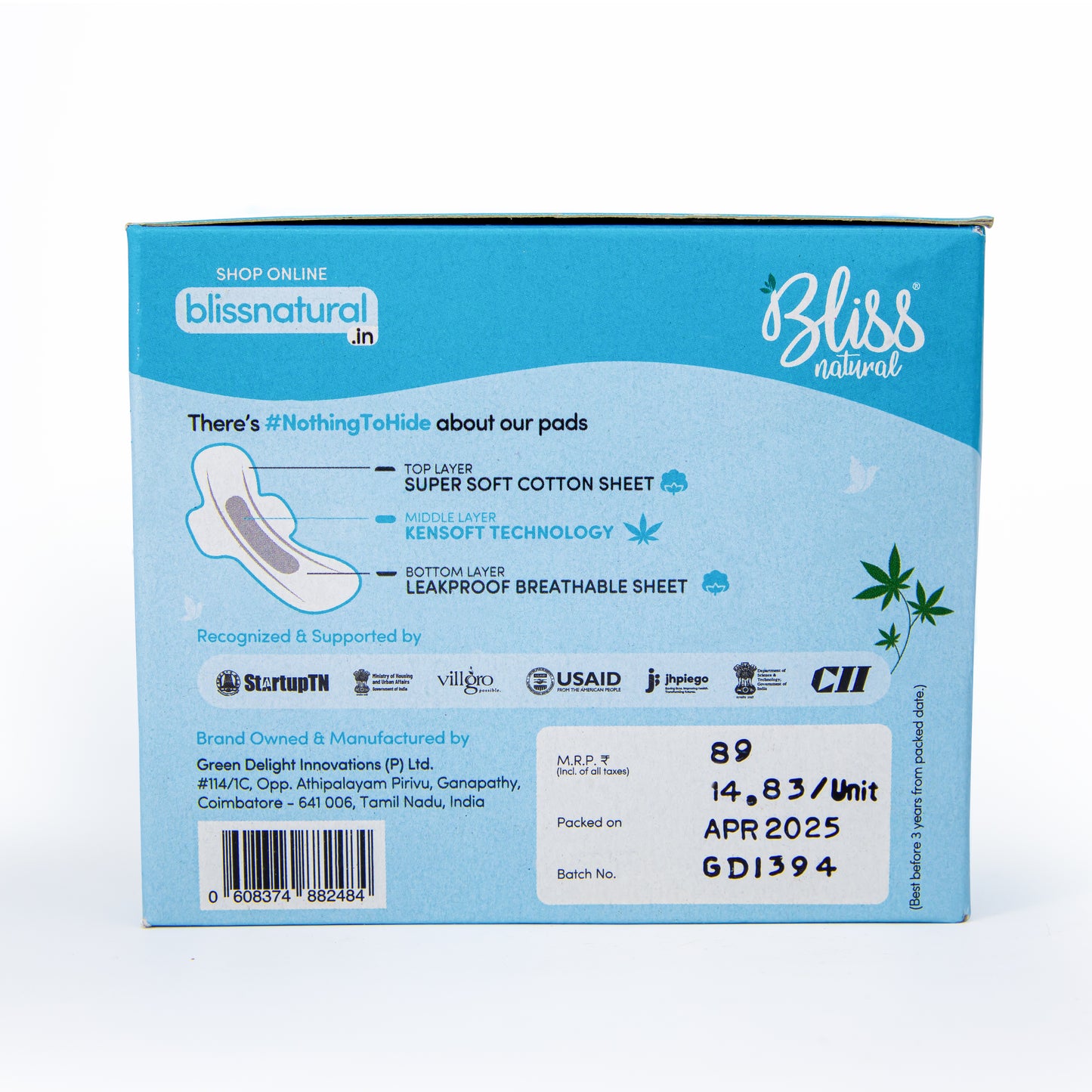 Bliss Natural SANITARY Pads (6No's)